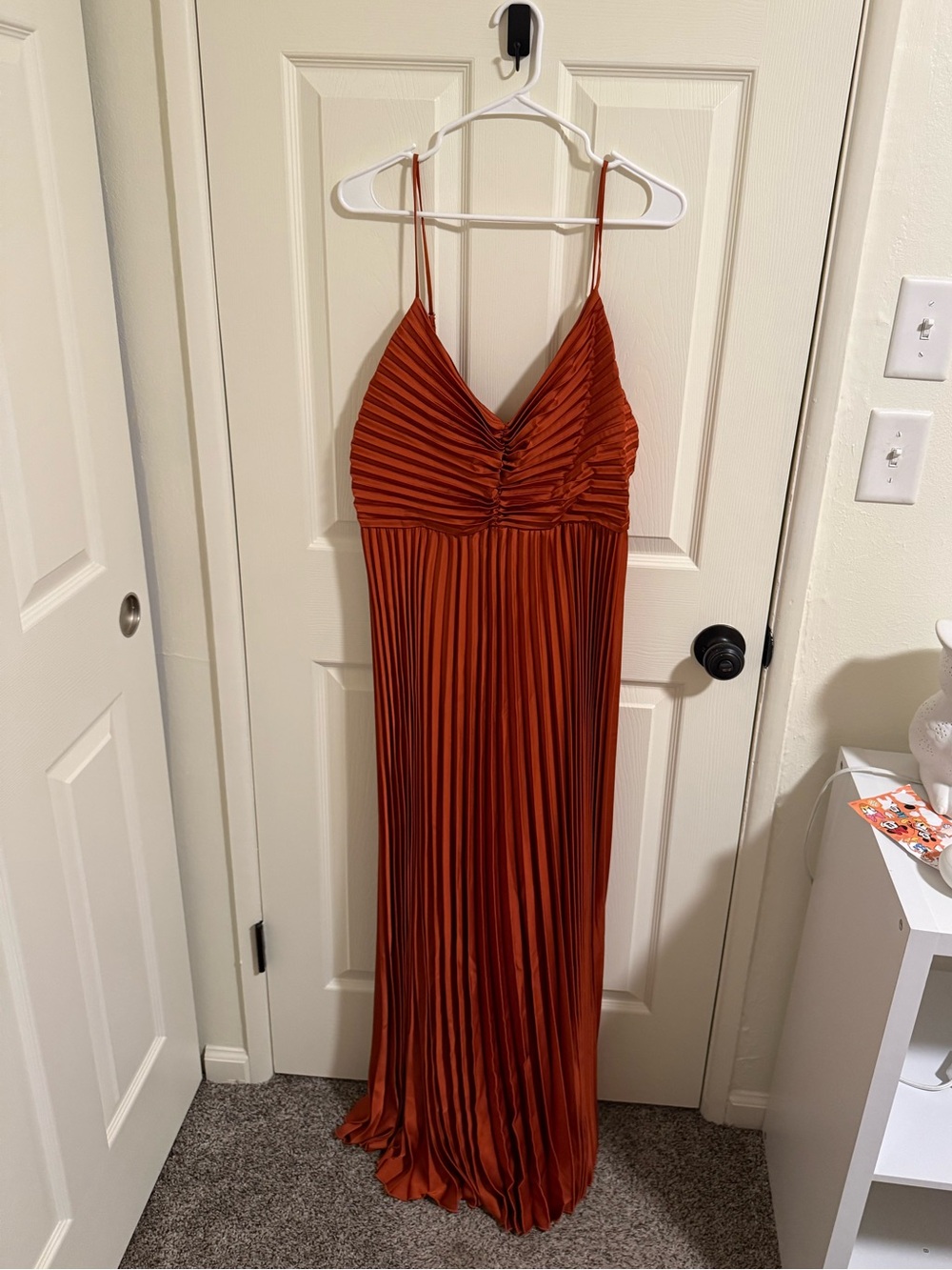 NWT Petal & Pup Rust Pleated Spaghetti Strap Maxi Dress
